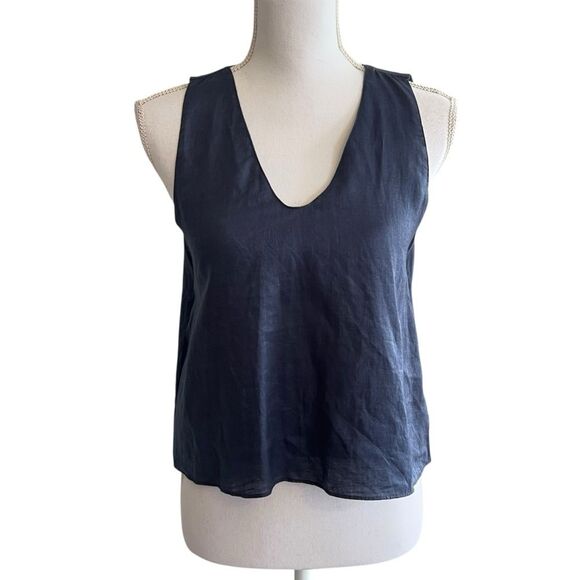 Moon River Anthropologie Womens Linen Open Back Top Sz S Beach Minimalist Travel - Picture 1 of 7